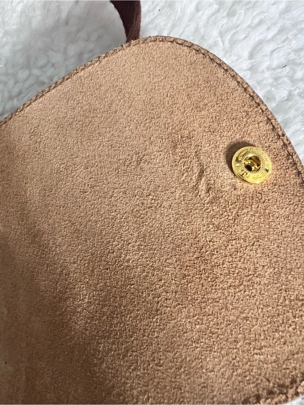 Longchamp Gray Backpack with Brown Trim and Straps medium